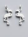 thumb 925 Sterling Silver With Silver Plated Trendy Animal Charms  Red-crowned crane 2