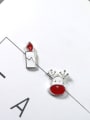 thumb Personalized Tiny Deer Candle 925 Silver Enamel Stud Earrings 1