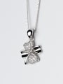 thumb All-match Flower Shaped Rhinestones S925 Silver Pendant 1