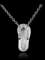 thumb Personalized Little Slipper Cubic Rhinestones 925 Sterling Silver Pendant 0