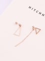 thumb Hollow Triangle Geometric Asymmetry Stud Earrings 1