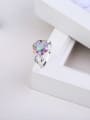 thumb Creative Colorful Glass Bead Silver Plated Ring 1