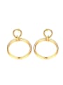 thumb Temperament Gold Plated Round Shaped Titanium Drop Earrings 0