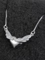 thumb Fashion Little Heart Angel Wings Zirconias 925 Sterling Silver Necklace 1