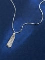 thumb Sterling silver simple tassel necklace 0