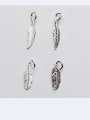 thumb 925 Sterling Silver With Platinum Plated Vintage Leaf Charms 2