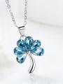 thumb Fashion Blue austrian Crystals Flower 925 Silver Pendant 2