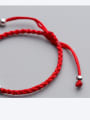 thumb 925 Sterling Silver With Silver Plated Cute and  elephant with silver beads red rope Add-a-bead Bracelets 2
