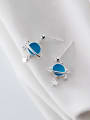 thumb 925 Sterling Silver With Platinum Plated Simplistic Round Earrings 3