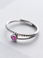 thumb Creative Double Layer Design Heart Shaped Zircon Silver Ring 1