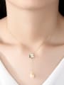thumb 925 Sterling Silver With Gold Plated Simplistic Flower Necklaces 1