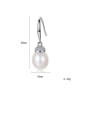 thumb 925 Sterling Silver With Platinum Plated Simplistic Water Drop Hook Earrings 4