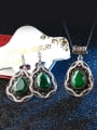 thumb Retro style Water Drop shaped Resin stones Alloy Two Pieces Jewelry Set 1