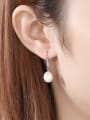 thumb 925 Sterling Silver With Platinum Plated Fashion Round Hook Earrings 1