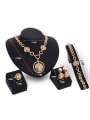 thumb Alloy Imitation-gold Plated Fashion Hollow Round Four Pieces Jewelry Set 2