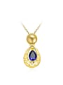 thumb Exquisite Hollow Water Drop Glass Stone Necklace 0