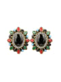 thumb Bohemia Ethnic style Colorful Resin stones Alloy Earrings 0