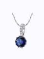 thumb Copper Alloy White Gold Plated Fashion Simple Zircon Necklace 0