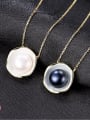 thumb New Pure Silver Natural Freshwater Pearl Pendant Necklace 0