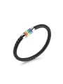 thumb Fashion Colorful Rainbow Titanium Artificial Leather Bracelet 0