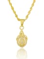 thumb Shimmering 24K Gold Plated Rhinestone Geometric Necklace 0