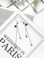 thumb Fashion Tiny Cubic Crystals 925 Silver Drop Earrings 2