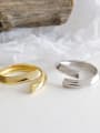thumb 925 Sterling Silver With Gold Plated Simplistic Irregular Free Size  Rings 3