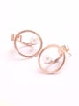 thumb Rose Gold Plated Shell Pearl Stud Earrings 0