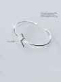 thumb 925 Sterling Silver With Platinum Plated Simplistic Irregular Free Size  Bracelets 1