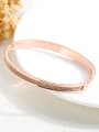 thumb Stainless Steel With Rose Gold Plated Simplistic Round with love words Bangles 1