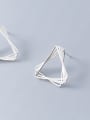 thumb 925 Sterling Silver With Silver Plated Personality Geometric Stud Earrings 1