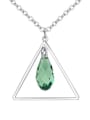 thumb Simple Hollow Triangle Water Drop austrian Crystal Alloy Necklace 1