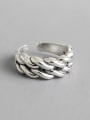 thumb 925 Sterling Silver With Antique Silver Plated Twisted Double Twist Free Size Rings 3
