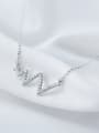 thumb High Quality Letter W Shaped Rhinestone Silver Necklace 0