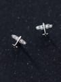 thumb 925 Sterling Silver With Cubic Zirconia Cute Mini plain Stud Earrings 3