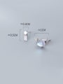 thumb 925 Sterling Silver With Platinum Plated Cute Irregular Stud Earrings 2