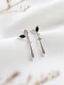 thumb 925 Sterling Silver With Platinum Plated Cute Leaf Stud Earrings 0