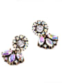thumb Fashion Artificial stones Flower Alloy Stud Chandelier earring 3