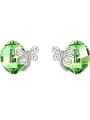 thumb Simple Oval austrian Crystal Little Butterfly Alloy Stud Earrings 4