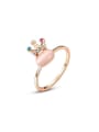 thumb Temperament Crown Shaped Rose Gold Opal Ring 0