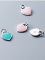 thumb 925 Sterling Silver With Platinum Plated Simplistic Heart Charms 1