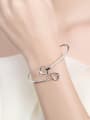 thumb Simple Hollow Heart shapes Opening Bangle 1