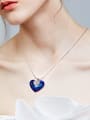 thumb Blue Heart-shaped Crystal Necklace 1