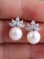 thumb The Crown Of Zircon Shell Pearl All-match stud Earring 3