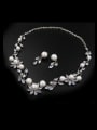 thumb Three Pieces Jewelry Artificial Pearls Zircons Hair Accessories 2