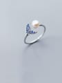 thumb 925 Sterling Silver With Platinum Plated Cute Irregular Free Size Rings 1