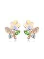 thumb Personalized austrian Crystals Flower Alloy Stud Earrings 1