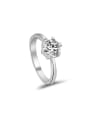 thumb 18K White Gold Plated Crown Shaped Zircon Engagement Ring 0