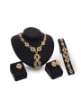 thumb Alloy Imitation-gold Plated Fashion Hollow Four Pieces Jewelry Set 0