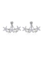 thumb Fashion Marquise Zirconias Flower Imitation Pearls Stud Earrings 0